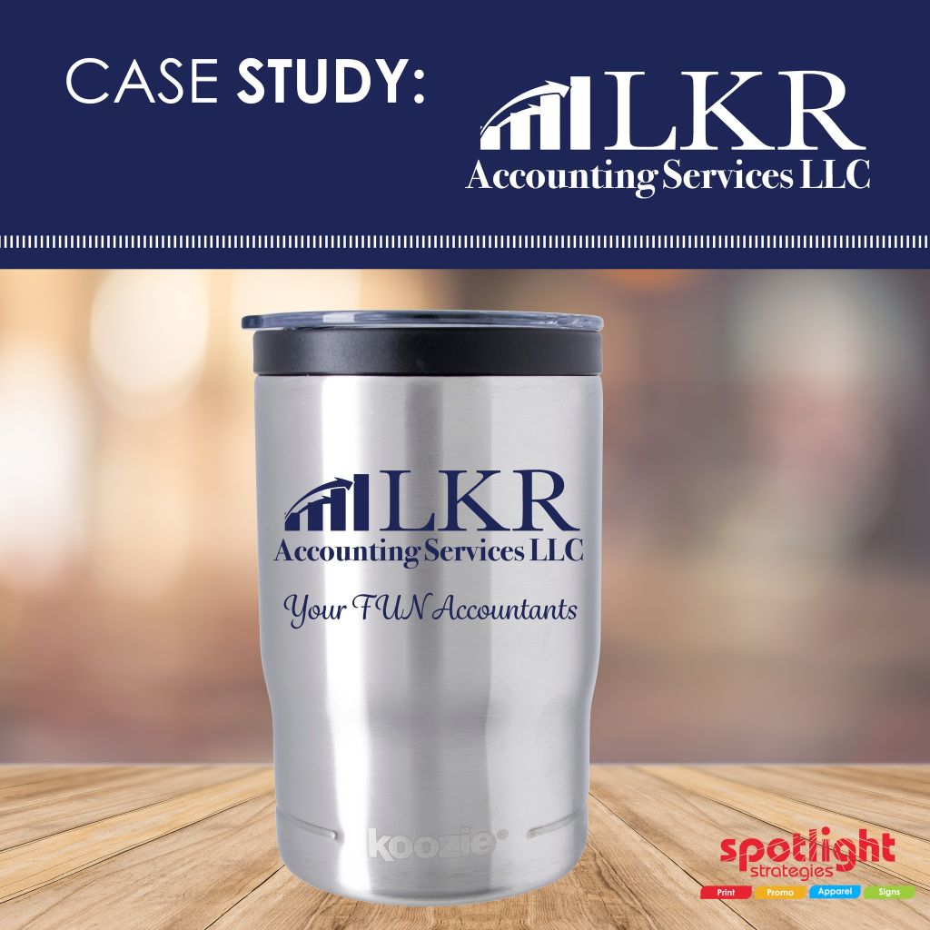 LKR Accounting Services LLC promotional drinkware and Branded merchandise from Spotlight Strategies