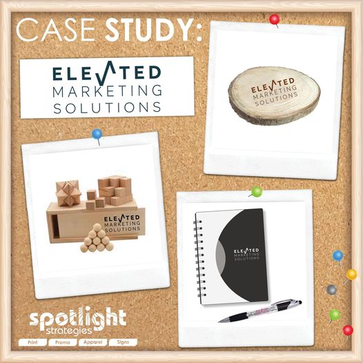 Elevated Marketing Solutions branded merchandise, games, tablets, pens, and company swag from Spotlight Strategies
