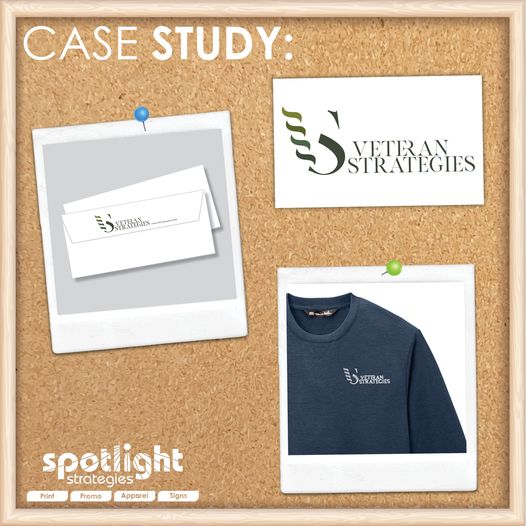Veteran Strategies Personalized products of custom printed envelopes and cards + embroidered company apparel