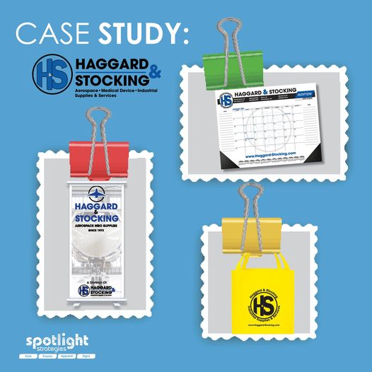 Haggard & Stocking Custom orders and printing of Brochures, Personalized calendars, and Branded tote bags